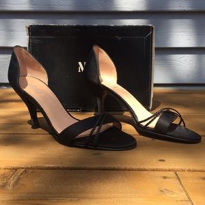 Black satin sandal